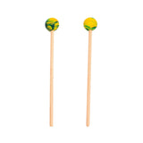 Paar Gummischlägel für Tinka Tong, ø 25 mm, Gelb-Grün