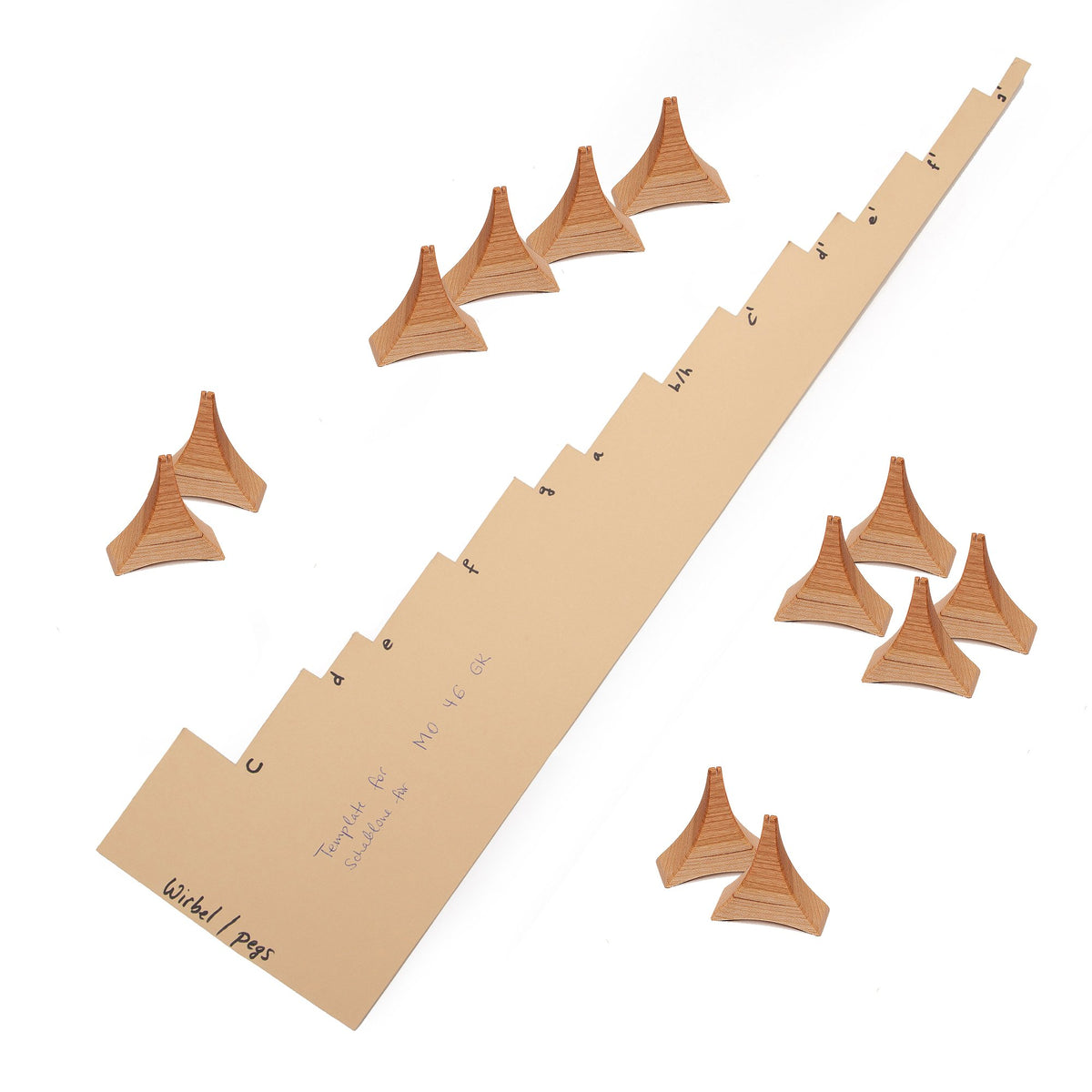 Reiter und Schablone, großes Konzertmonochord