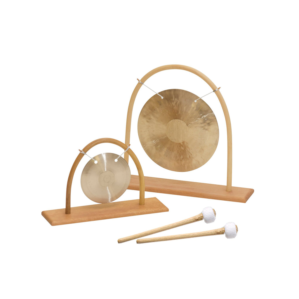 Kleine Feng Gongs mit Rattan-Ständer