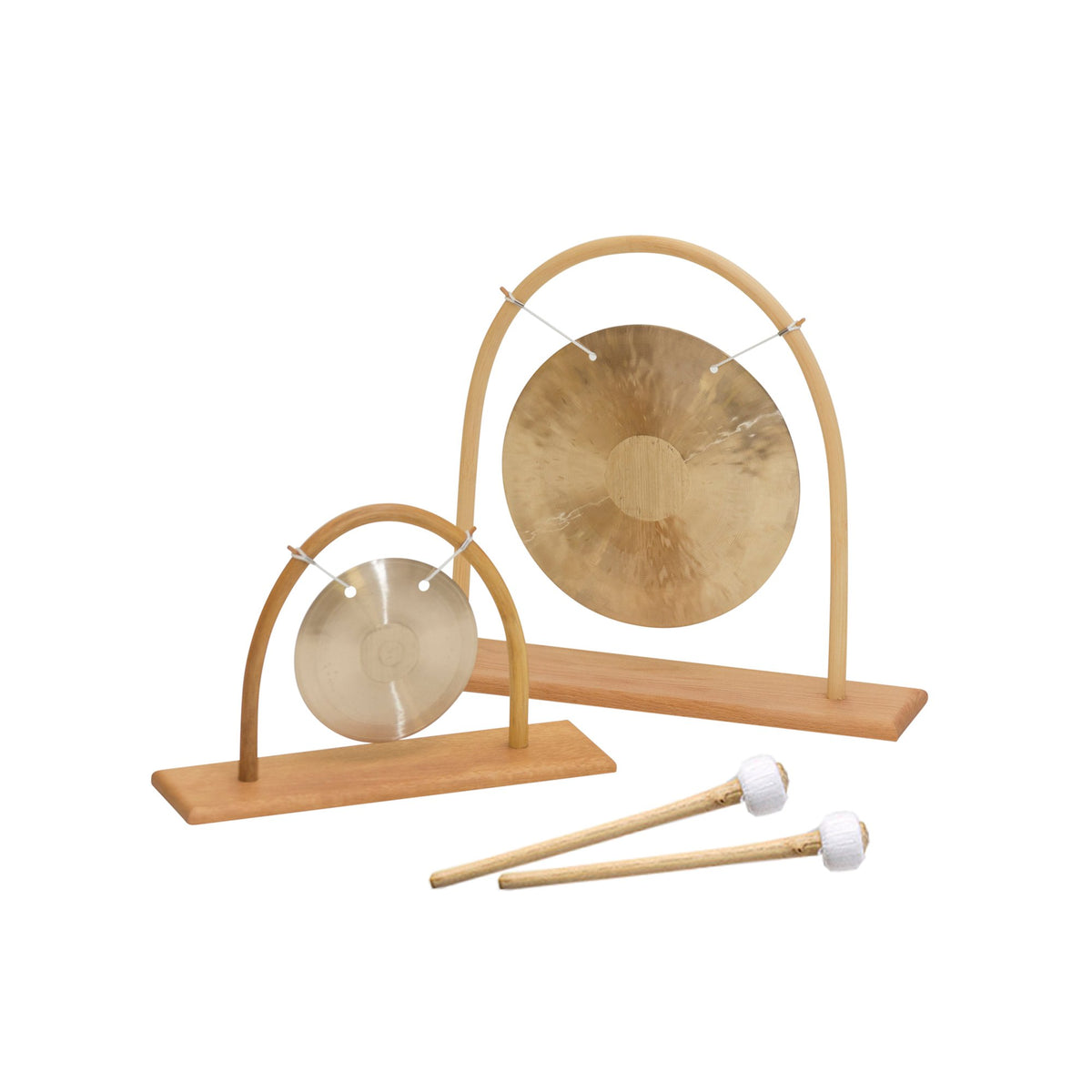 Kleine Feng Gongs mit Rattan-Ständer