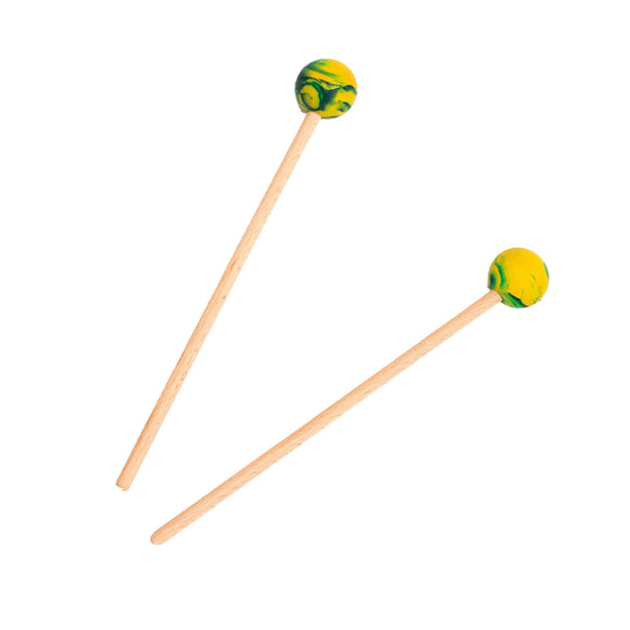 Paar Gummischlägel für Tinka Tong, ø 25 mm, Gelb-Grün