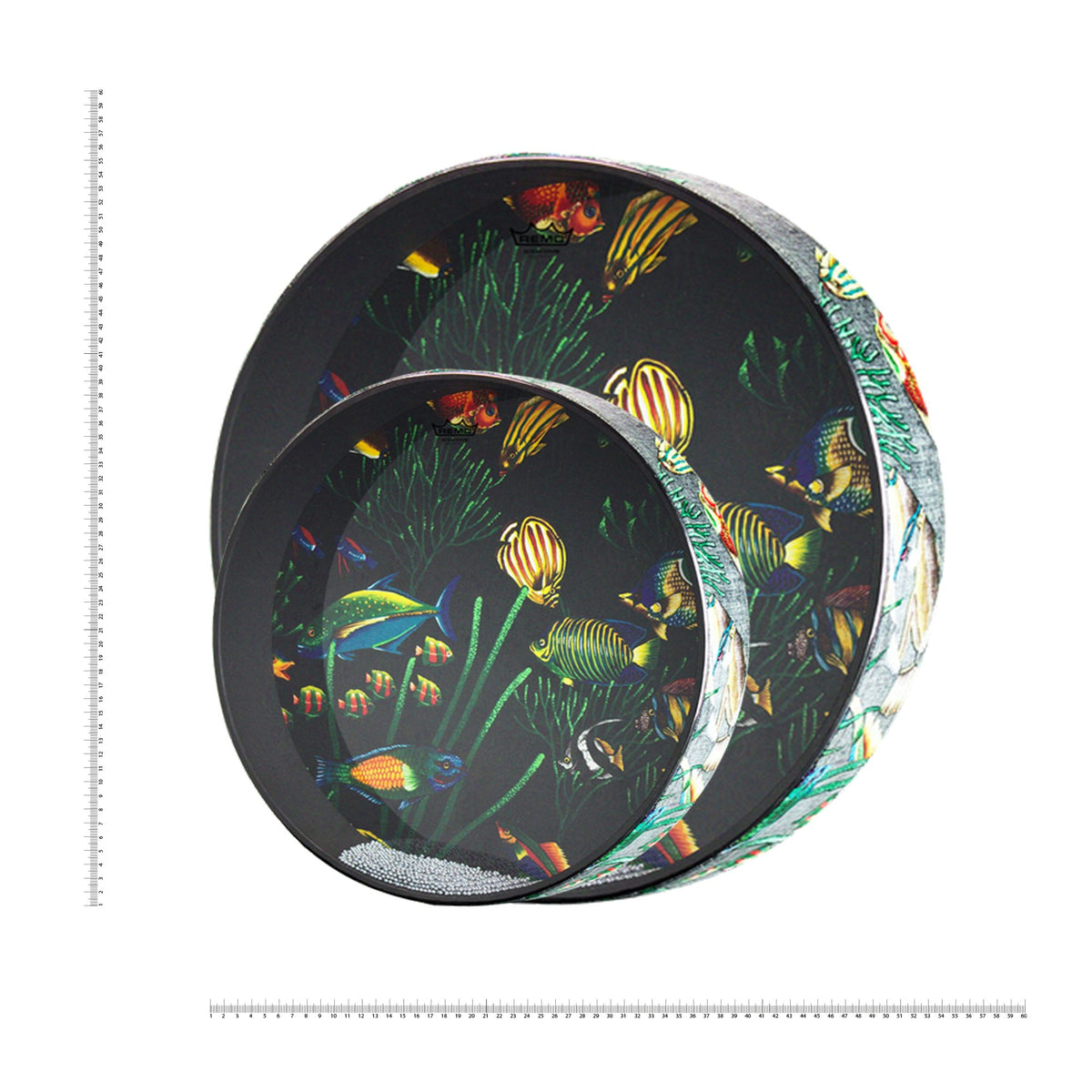 Wellentrommel, Fischdesign, 40 - 55 cm
