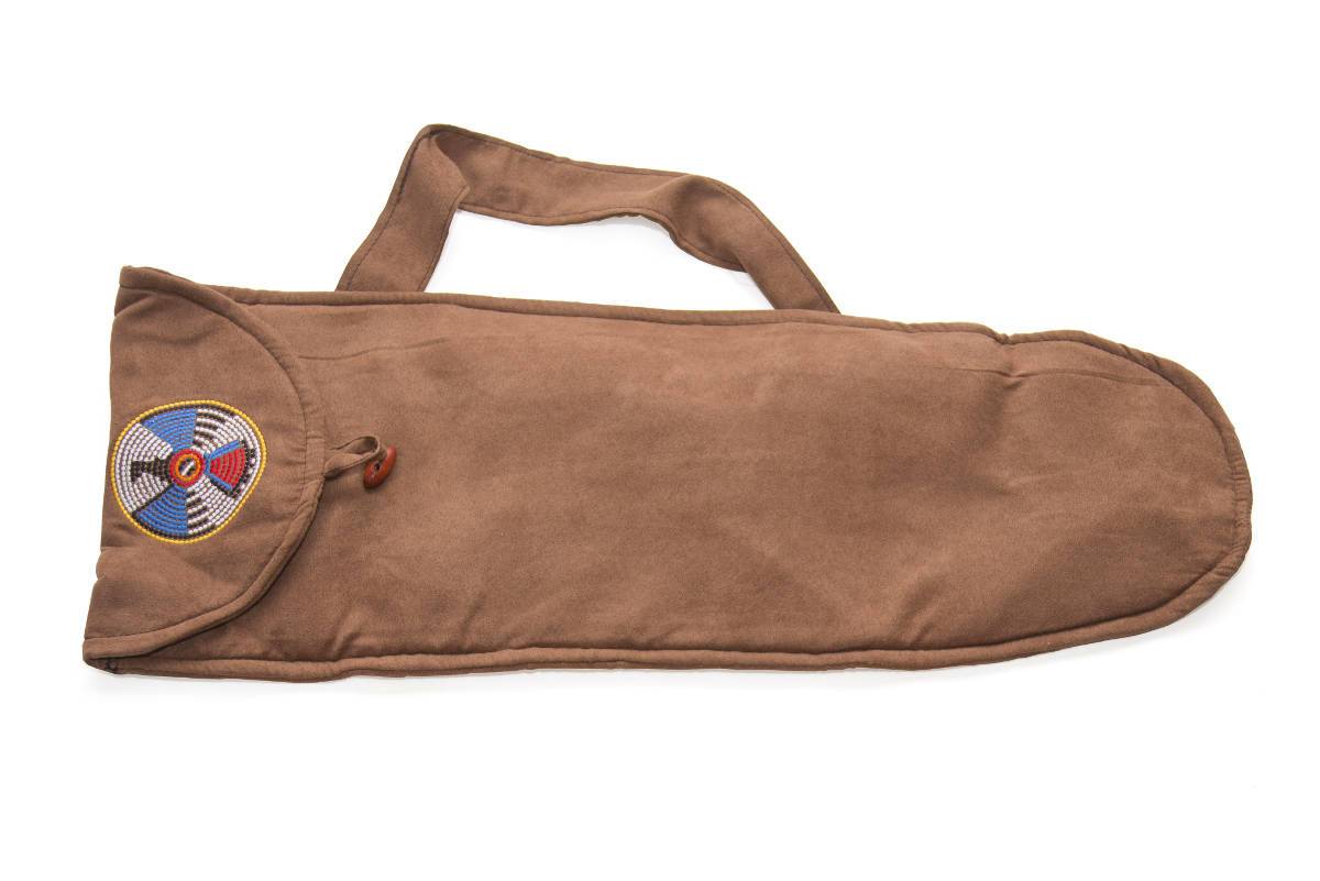 Tasche für Doppel Flöten, Leder Look und Stickerei*